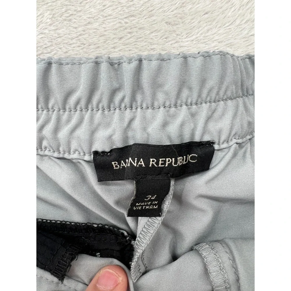 Banana Republic Jogger Mens 34 Performance  Pants Light Grey Slim Fit